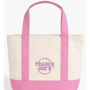Trader Joe’s mini Pink & Cream Canvas Tote Bag